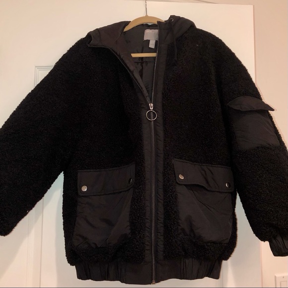 ASOS Fleece Bomber Jacket - Picture 3 of 7